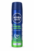 Nivea Men Fresh Sensation 72H original blue and green spray can on white background