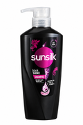 Sunsilk Black Shine shampoo on white background