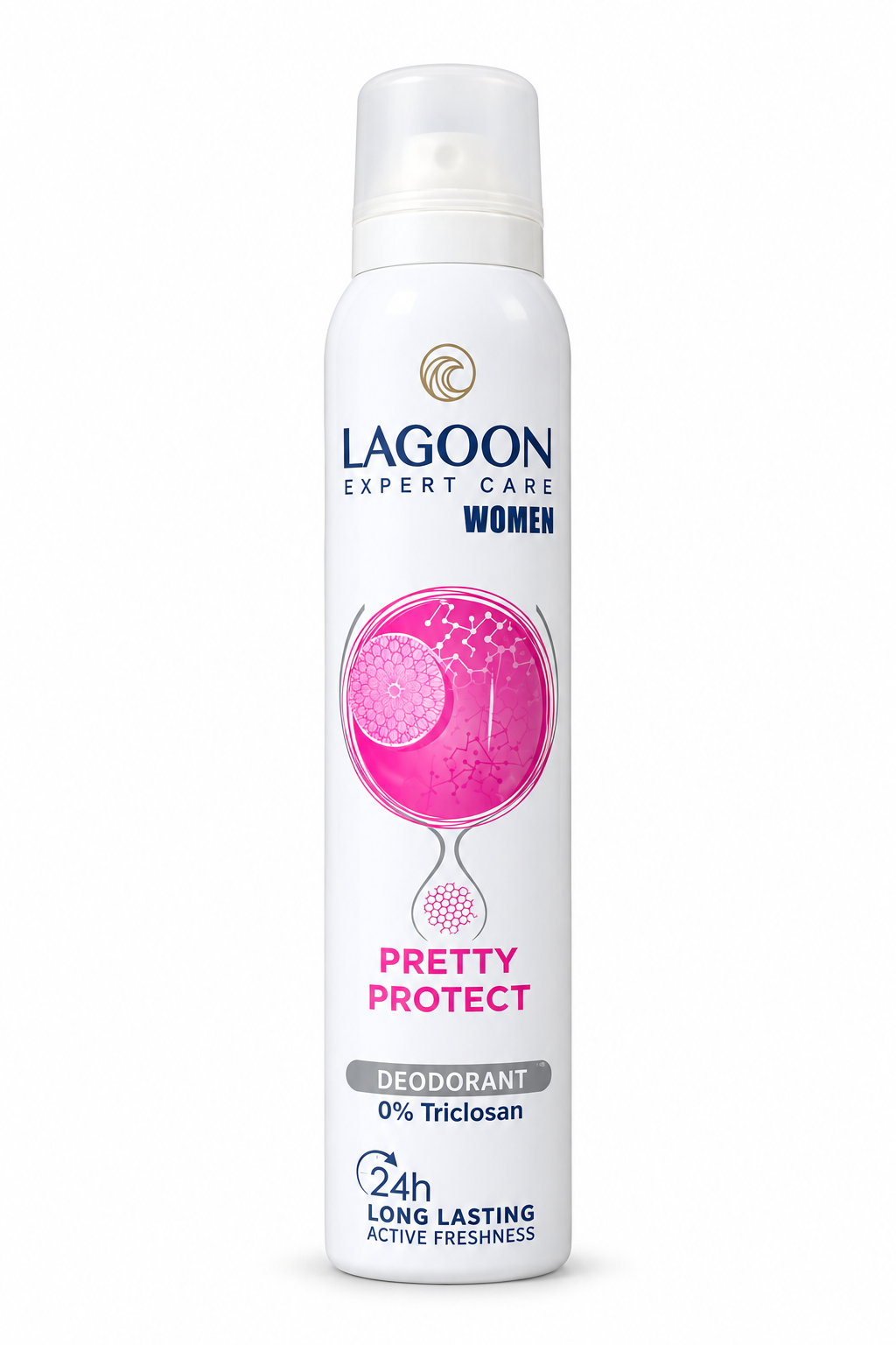 Lagoon Expert Care Women Pretty Protect deodorant spray can on a white background