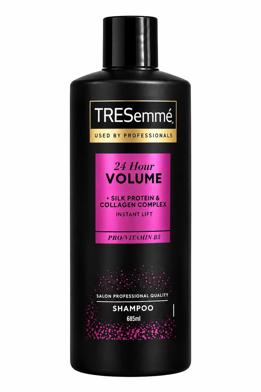 TRESemmé 24 Hour Volume shampoo 685 ml on white background
