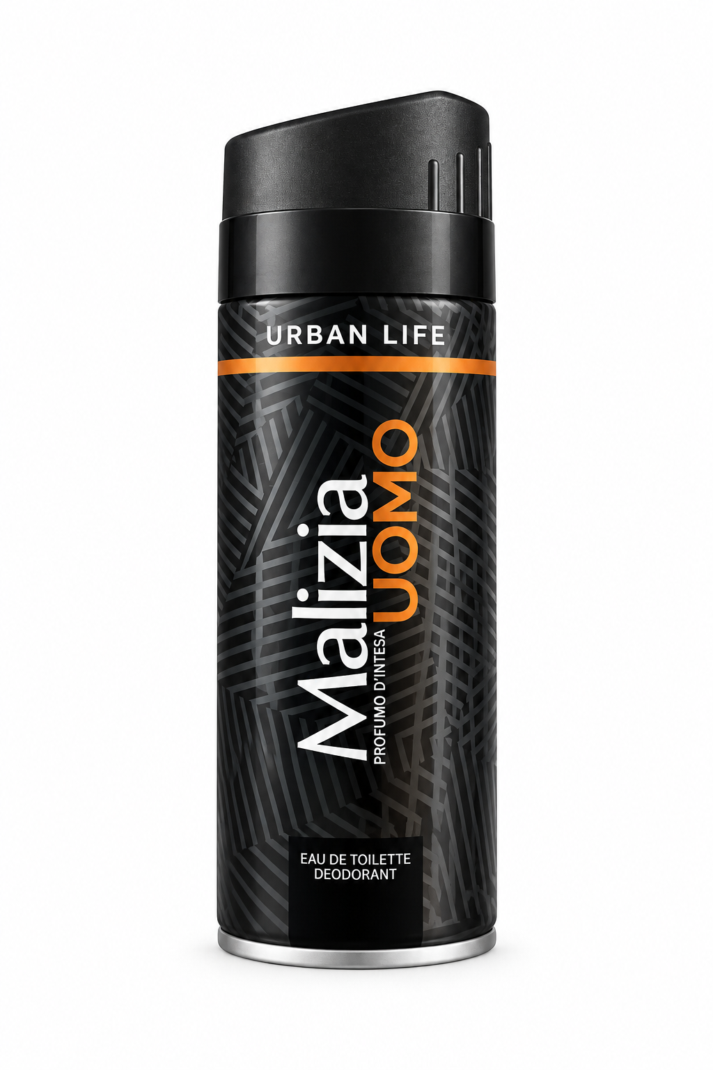 Malizia Uomo Urban Life original black and orange can on a white background