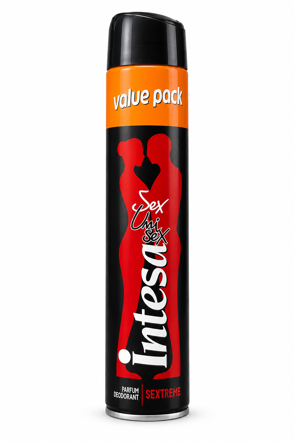 Intesa SexExtreme parfum deodorant spray can on a white background
