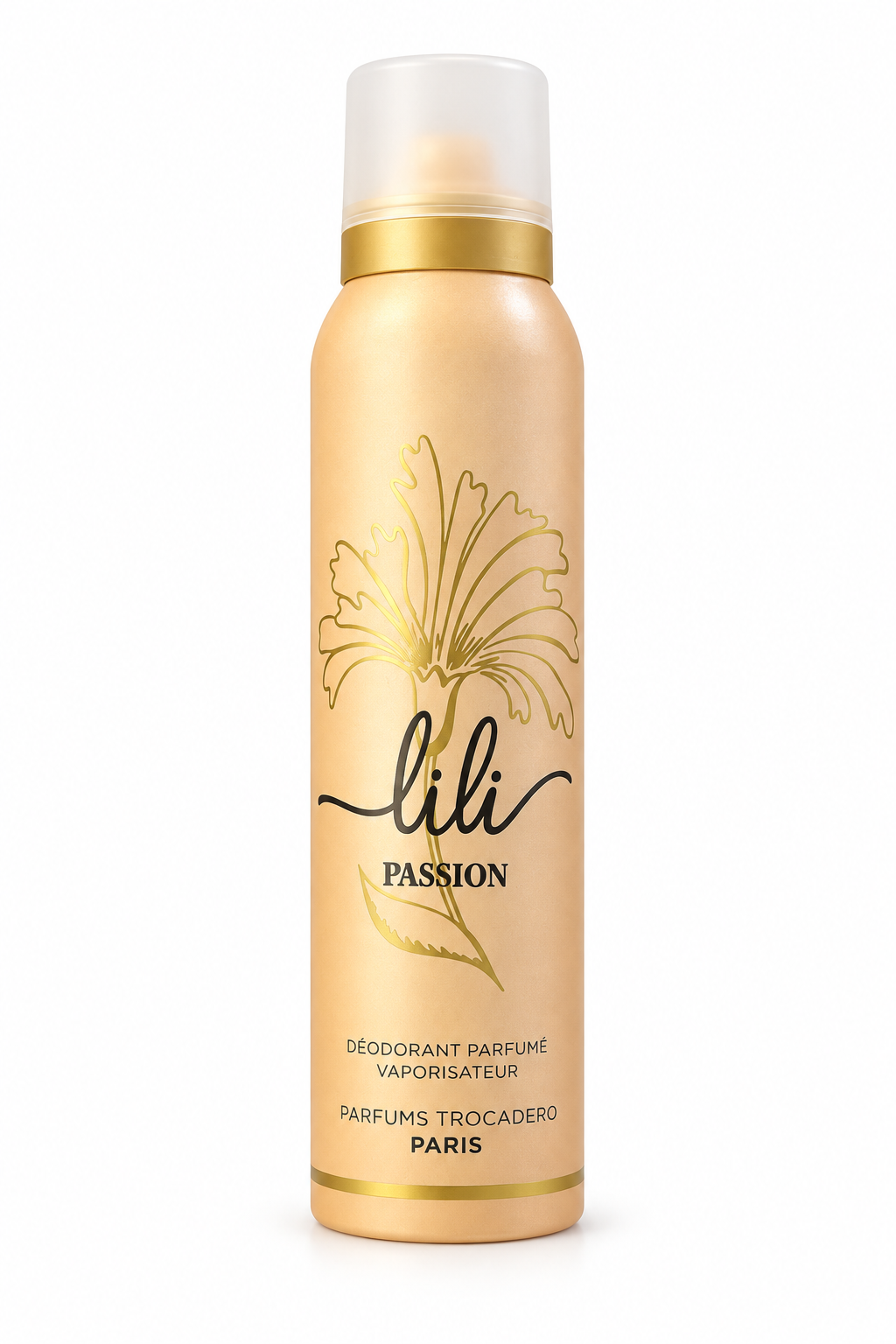 Lili Passion deodorant parfum spray can on a white background
