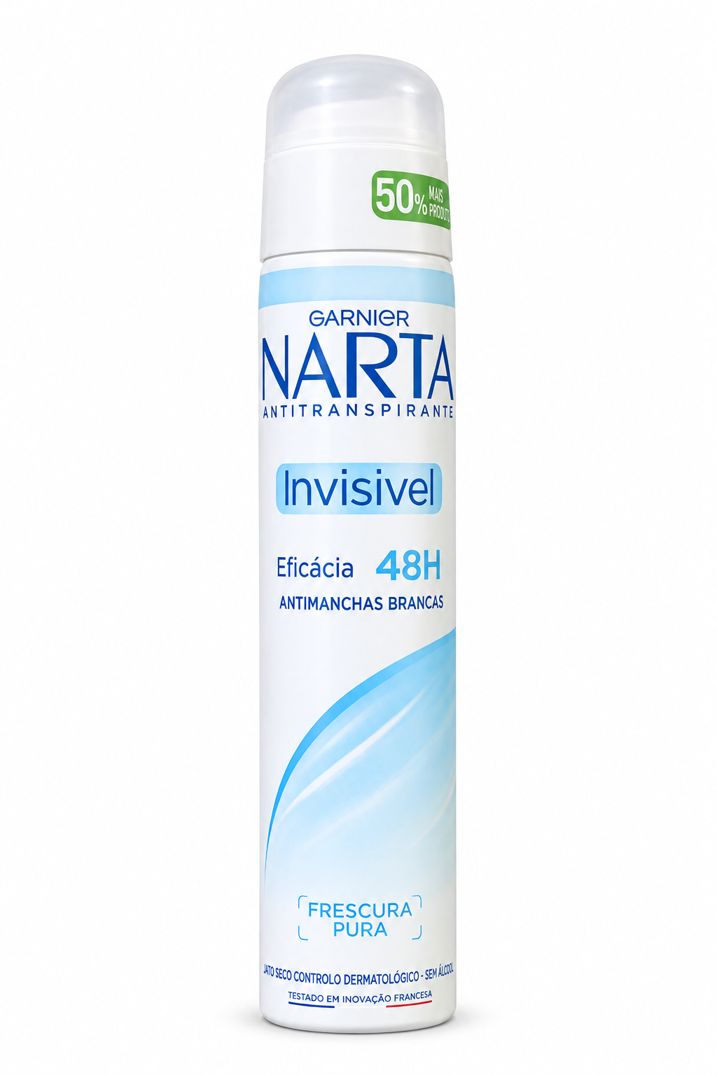 Garnier Narta Invisível 48H original white and blue antiperspirant can on a white background