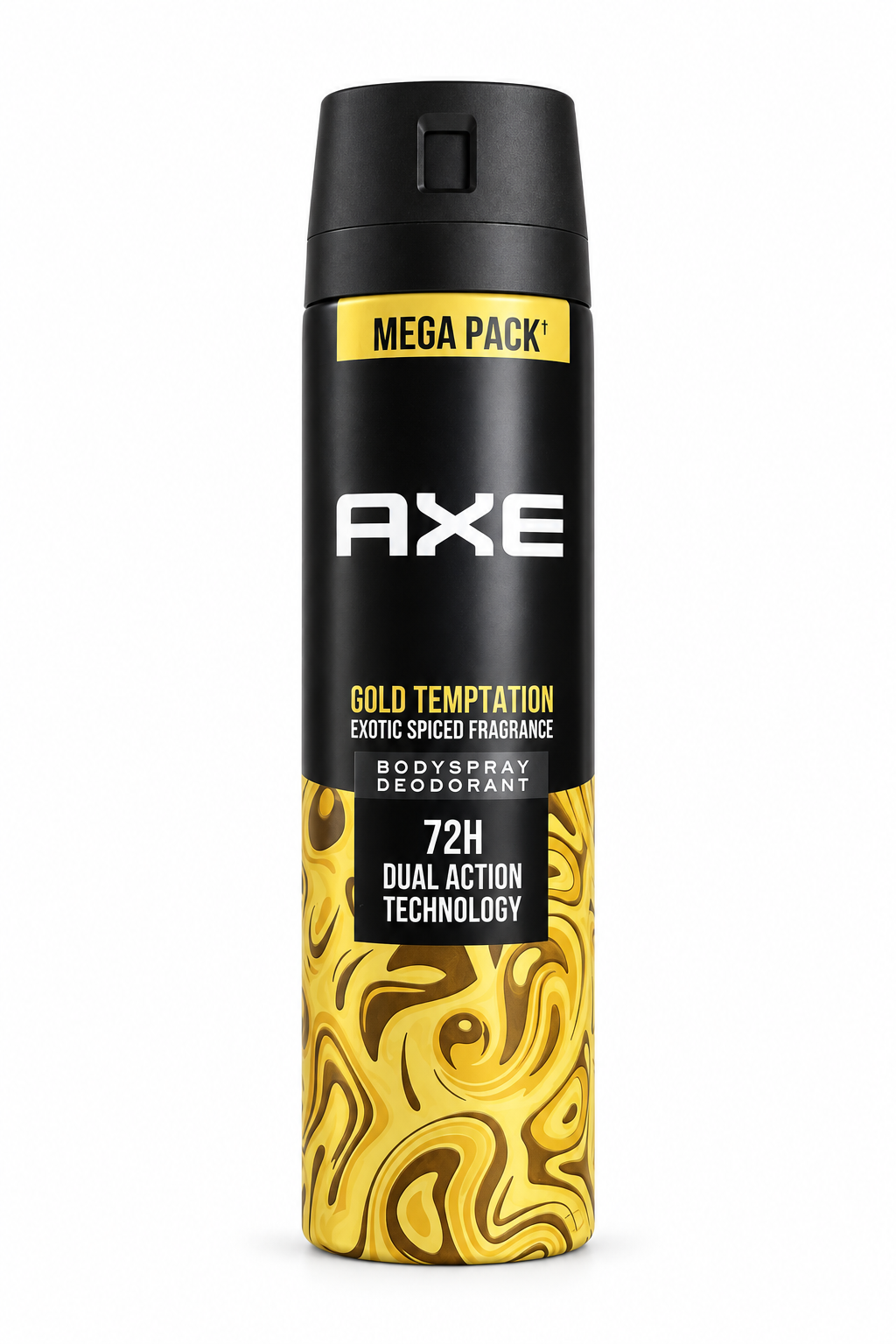 AXE Gold Temptation Mega Pack body spray can on a white background
