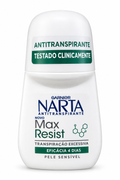 Garnier Narta Max Resist white roll-on bottle with green label bands on a white background
