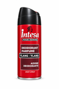 Intesa Pour Homme Ylang-Ylang red body spray can with black cap on white background