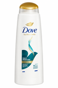 Dove Daily Moisture shampoo on white background