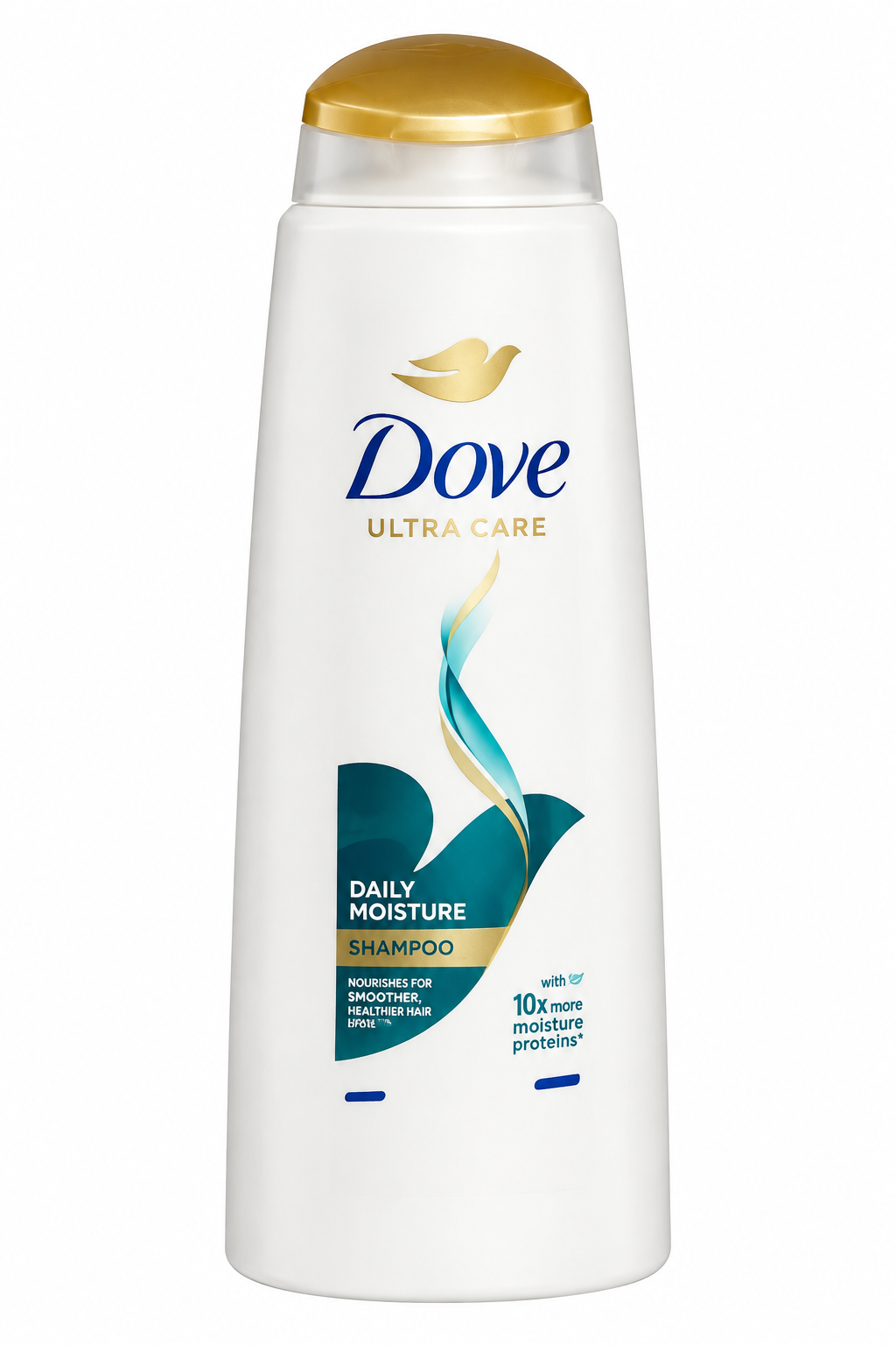 Dove Daily Moisture shampoo on white background