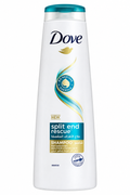 Dove Split End Rescue shampoo on white background