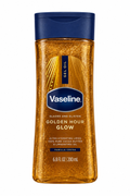 Vaseline Golden Hour Glow Vanilla Cocoa Gel Oil 200 ml on white background