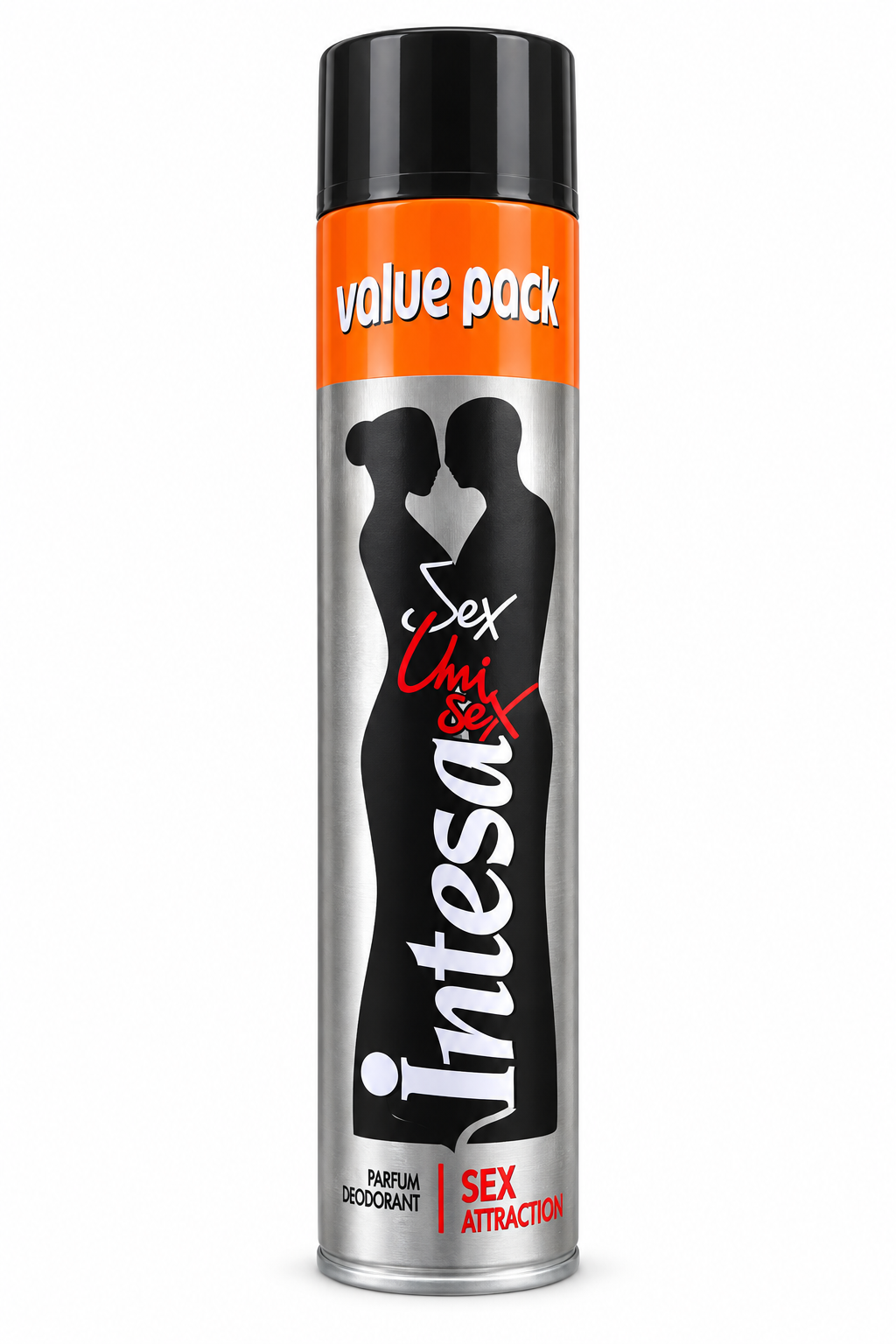 Intesa Sex Attraction deodorant spray can on a white background