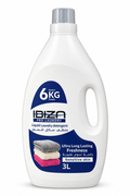 Ibiza Pro Laundry Sensitive Skin 3 L white handled detergent bottle with navy label on white background