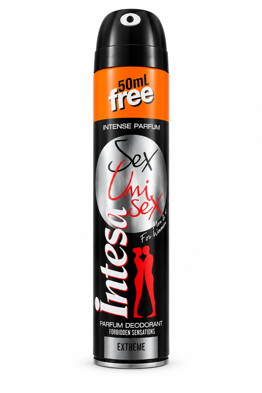 Intesa Sex Unisex Forbidden Sensations Extreme deodorant spray can on a white background