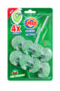 Speed 4X Formula Power Active toilet rim block pack on a white background