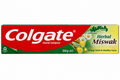 Colgate Herbal Miswak toothpaste carton on white background