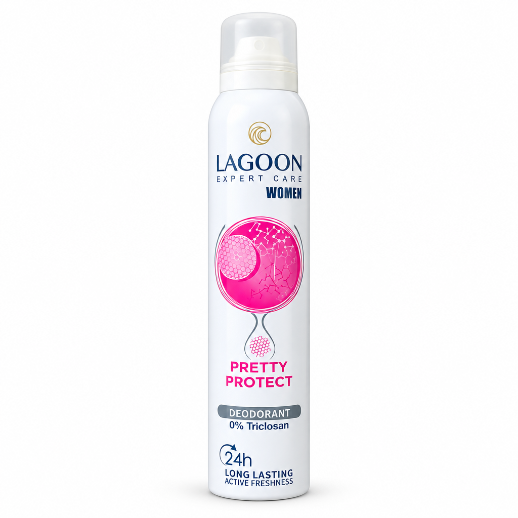 Lagoon Expert Care Women Pretty Protect deodorant can on a white background
