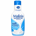 Malizia Milk Cream shower gel 1 Liter bottle with blue cap on a white background
