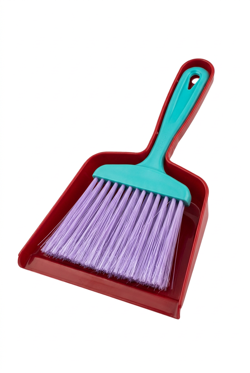 Dustpan & Brush Set – Red & Turquoise