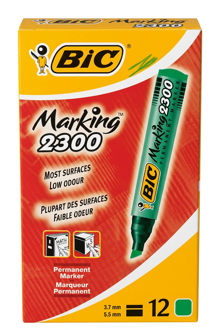 BIC Marking 2300 Green Permanent Markers – Box of 12