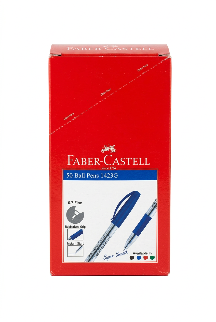 Faber-Castell 1423G Ballpoint Pens, 0.7 mm – Box of 50