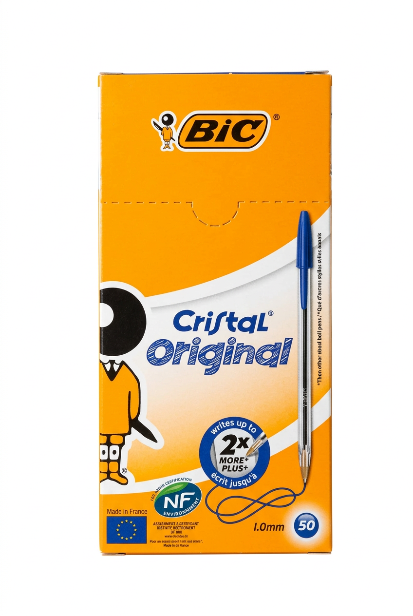 BIC Cristal Original Ballpoint Pens, 1.0 mm – Box of 50