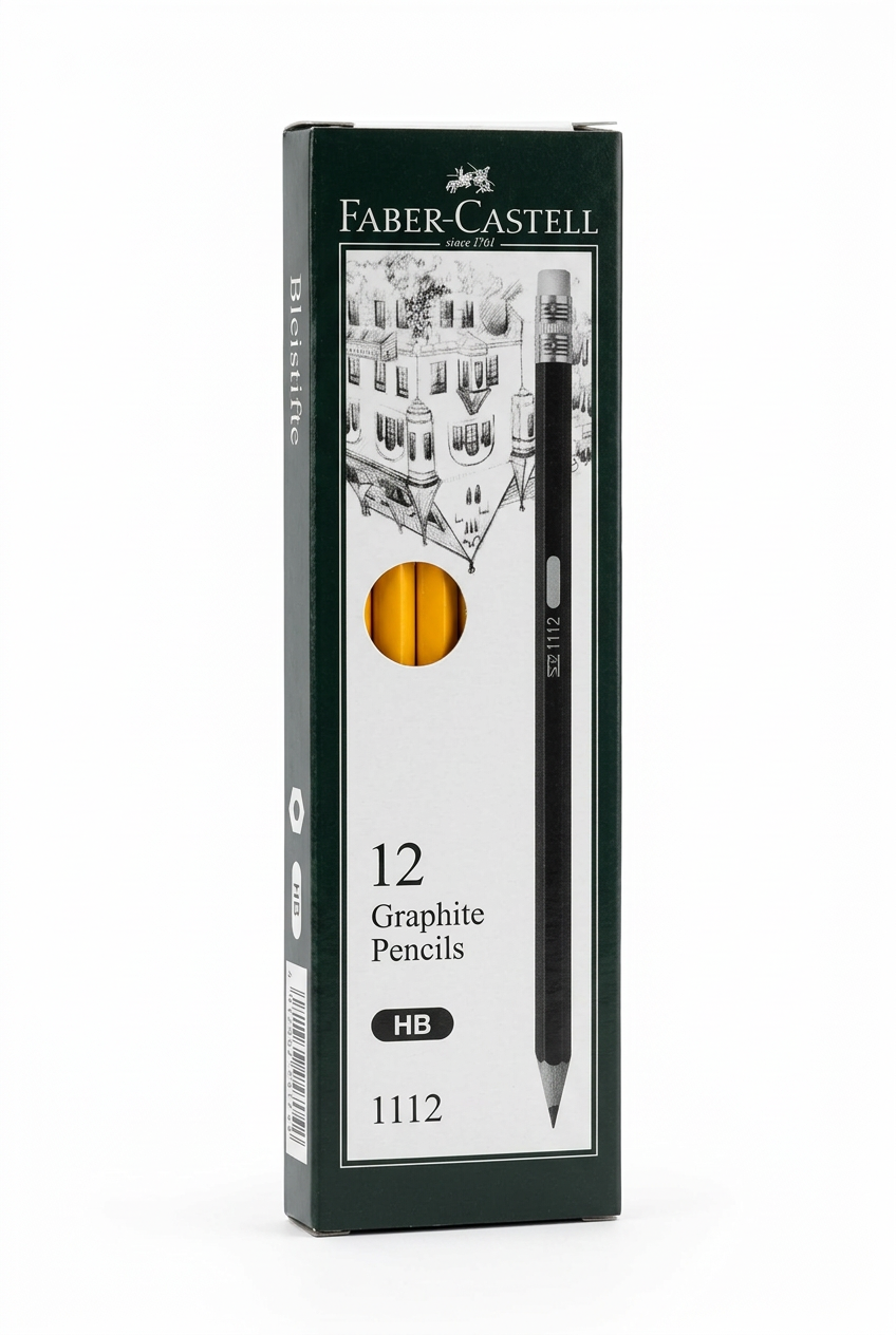 Faber-Castell 1112 HB Yellow Graphite Pencils – Pack of 12