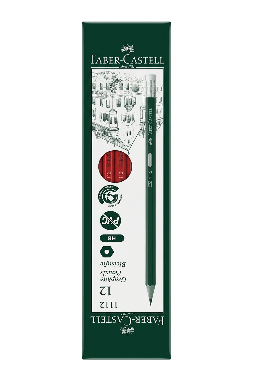 Faber-Castell 1112 HB Graphite Pencils – Pack of 12